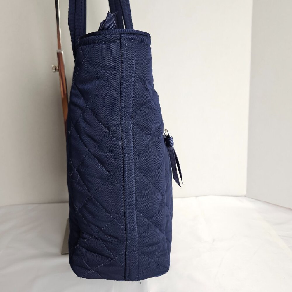 Vera Bradley Tote Bag Small w/ Zippers Performance Twill Classic Navy - Picture 3 of 14